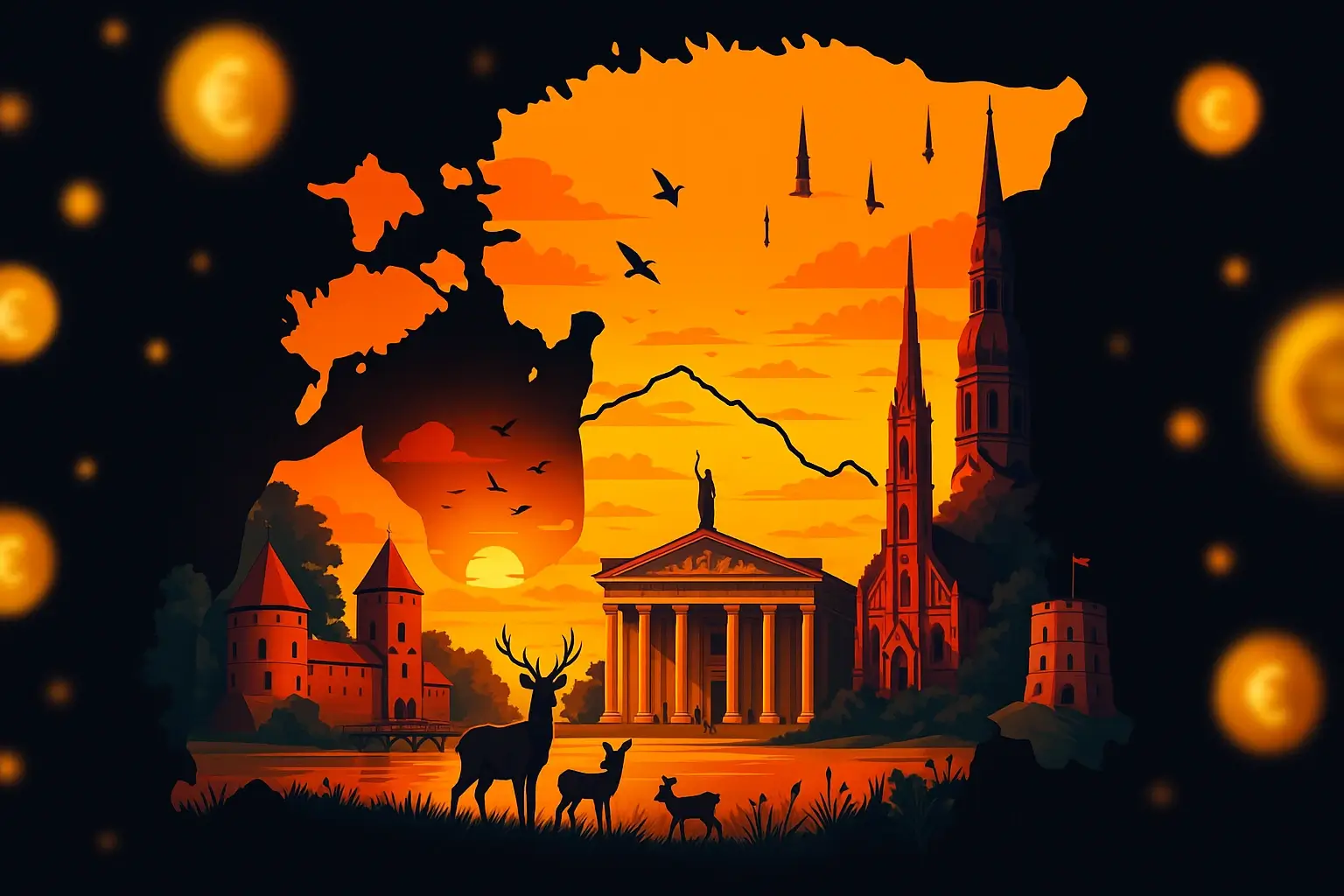 Baltic region map background